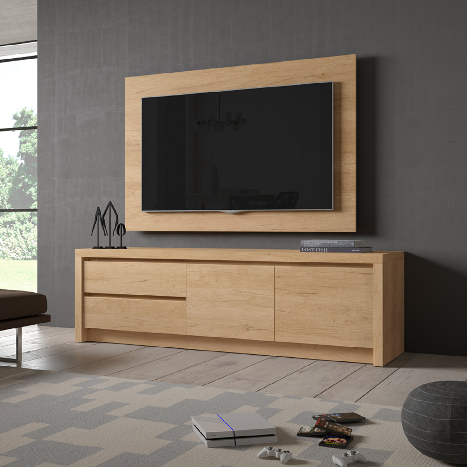 Mueble TV B101 con panel giratorio - Albani